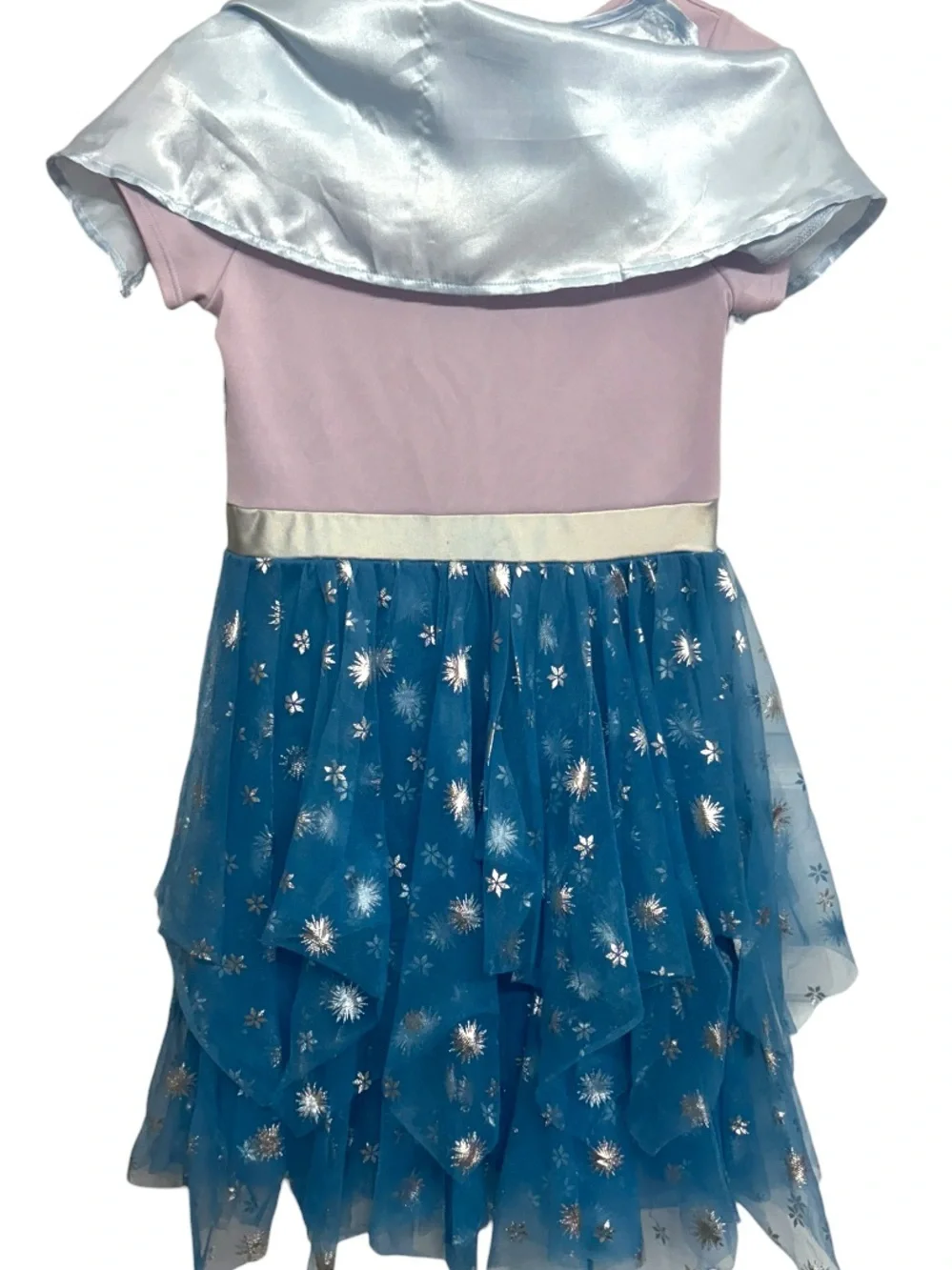 Disney Frozen Elsa Girls Cosplay Tiered Tutu Tulle Dress Detachable Cape 14/16